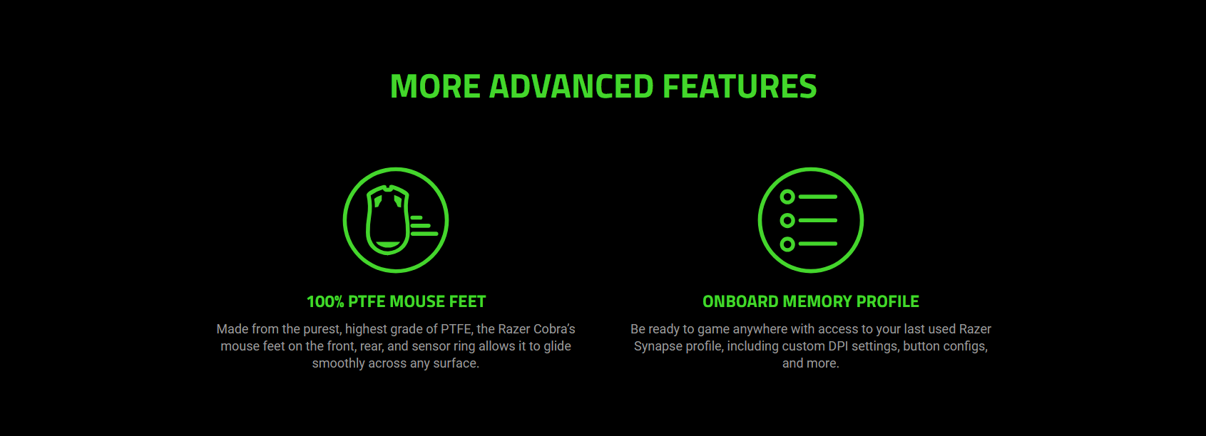 A large marketing image providing additional information about the product Razer Cobra - Customizable Gaming Mouse - Additional alt info not provided